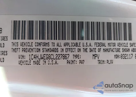 2012 Jeep Wrangler Unlimited Sahara z USA, uszkodzony, nr VIN 1C4HJWEG8CL227867